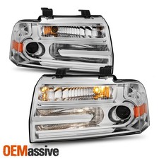 For 2007-2014 Lincoln Navigator Suv [hid Type] Projector Chrome Headlights Pair