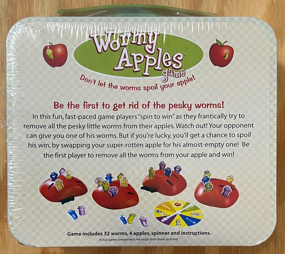 Sealed Wormy Apples game in Tin Collectors Lunch Box by Fundex - Image 2 of 4