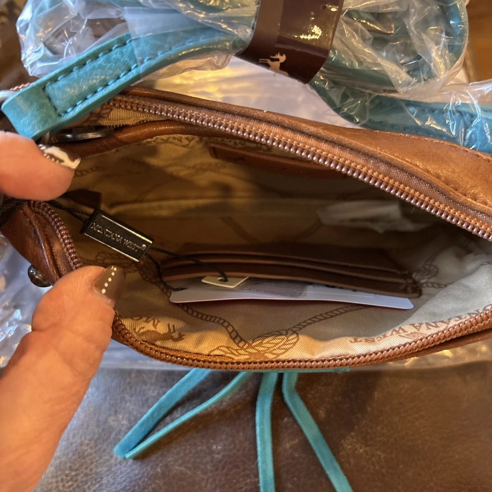 MontanaWest Leather Studded Wallet with Turquoise Accents - Image 2 of 4