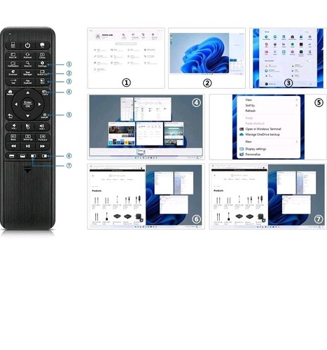 W10 GYRO Air TV Pilot, klawiatura QWERTY Fly Mouse do Win 11/10, podświetlany klawisz LED - Zdjęcie 4 z 9
