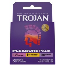2x Trojan Pleasure Pack Lubricated Condoms New Sealed Bulk Lot 3ct
