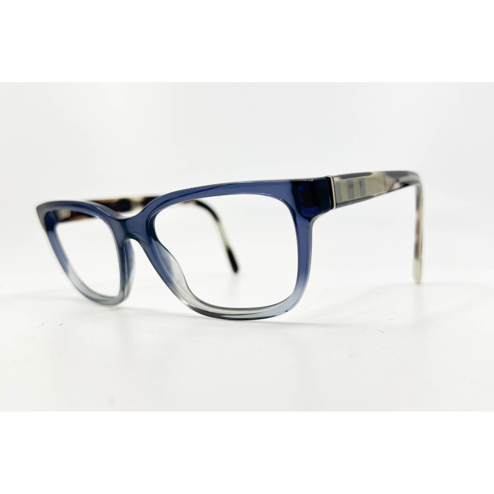 Burberry Eyeglasses Frames Blue Fade Plaid Temple 3599 53-17-145 Women's thumbnail 2