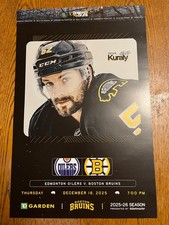 2025 SEAN KURALY BRUINS VS OILERS LINEUP POSTER   12/18/25