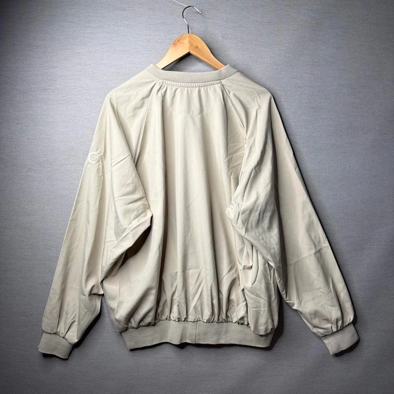 Sunderland Of Scotland Windbreaker Pullover Tan V-Neck Golf Jacket XL - product detail image 4