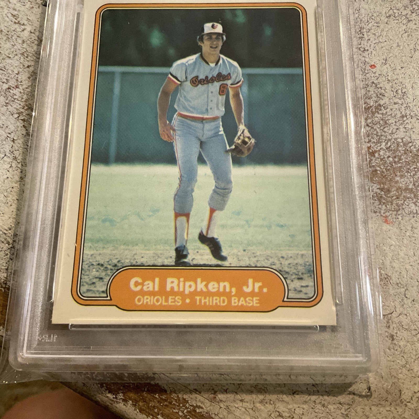 CAL RIPKEN JR. ROOKIE CARD- FLEER 1982 CARD #176- GRADED PSA 7 NEAR MINT-ORIOLES view 5