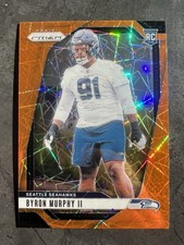 2024 Panini Prizm Byron Murphy II Orange Lazer Prizm #317 Seattle Seahawks RC