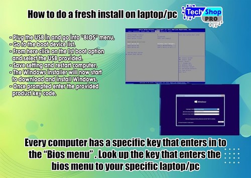 Tech-Shop-pro Compatible Key OEM Windo 10 profesional 32/64 Bit USB - Picture 5 of 6