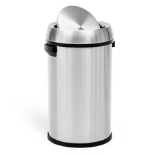 17 Gal. Swing Open Trash Can, round Stainless Steel Trash Can, Commercial Trash