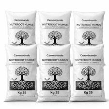 Humus di Lombrico Naturale 150kg Fertilizzante Bio  6 sacchi da 25 kg  - L 375