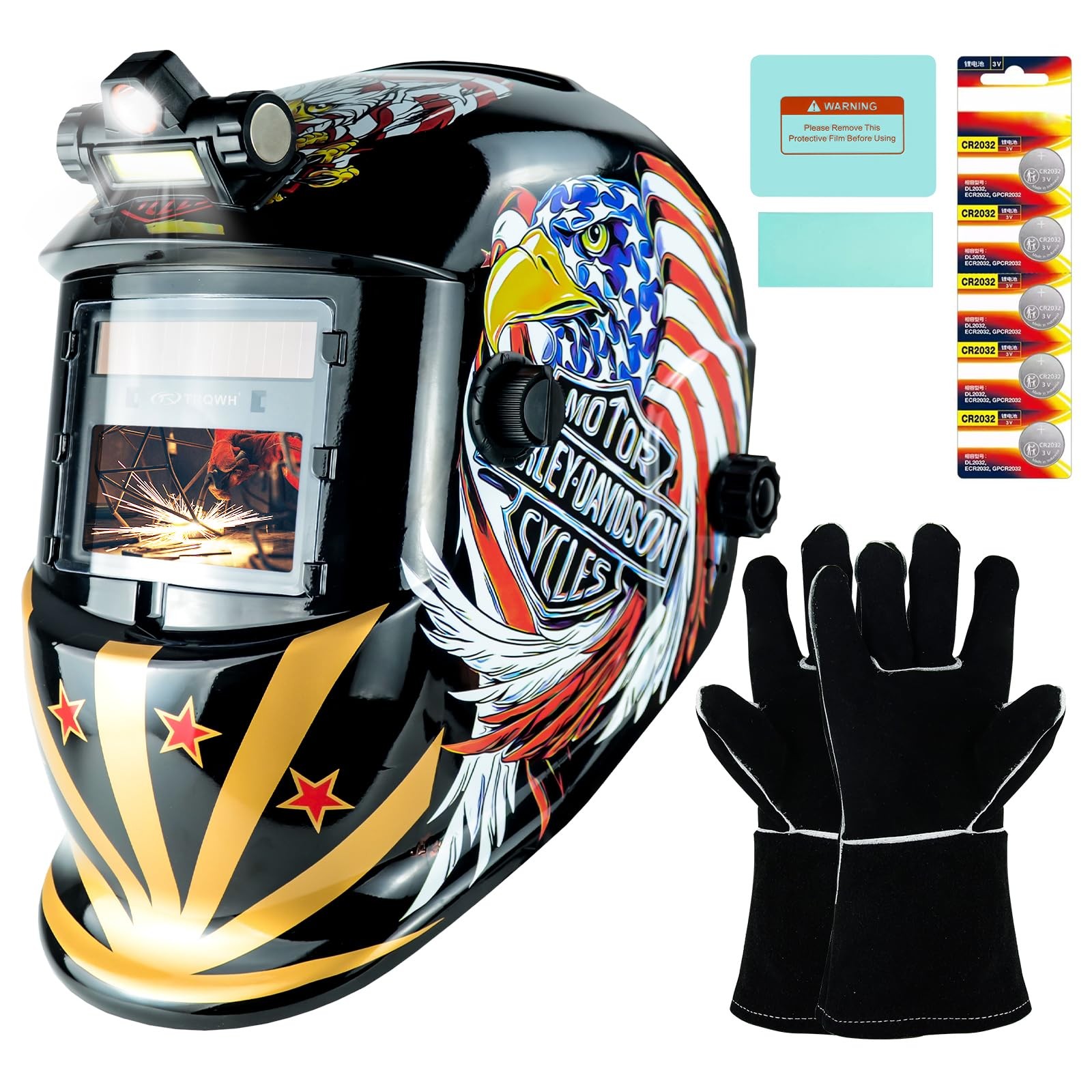 Auto Darkening Welding Helmet with True Color 1/1/1/2 Lens and Adjustable Hood