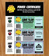 Nintendo Super Power Club Konami Coupon - Video Game Print Ads Poster Art 1993