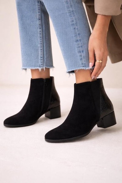 Women Gabor Ankle Boots Black Suede 38 #7UA7