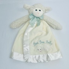 Bearington Lamb Lovey Cream Satin Baa Baa Baby Sheep 14  Security Blanket