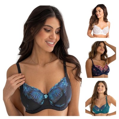 Pour Moi St Tropez BH feminin Bügel Vollschale bestickt Damen Dessous 7702
