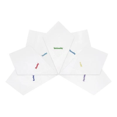 WARWICK & VANCE Weiße Herren Taschentücher Wochentag 100% Baumwolle Wochentage 7er Pack