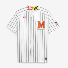 Men's Under Armour  White Maryland Terrapins Replica Baseball Jersey