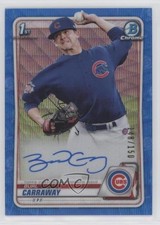 2020 Bowman Draft Chrome Picks Blue Wave Refractor /150 Burl Carraway Auto 0hw6