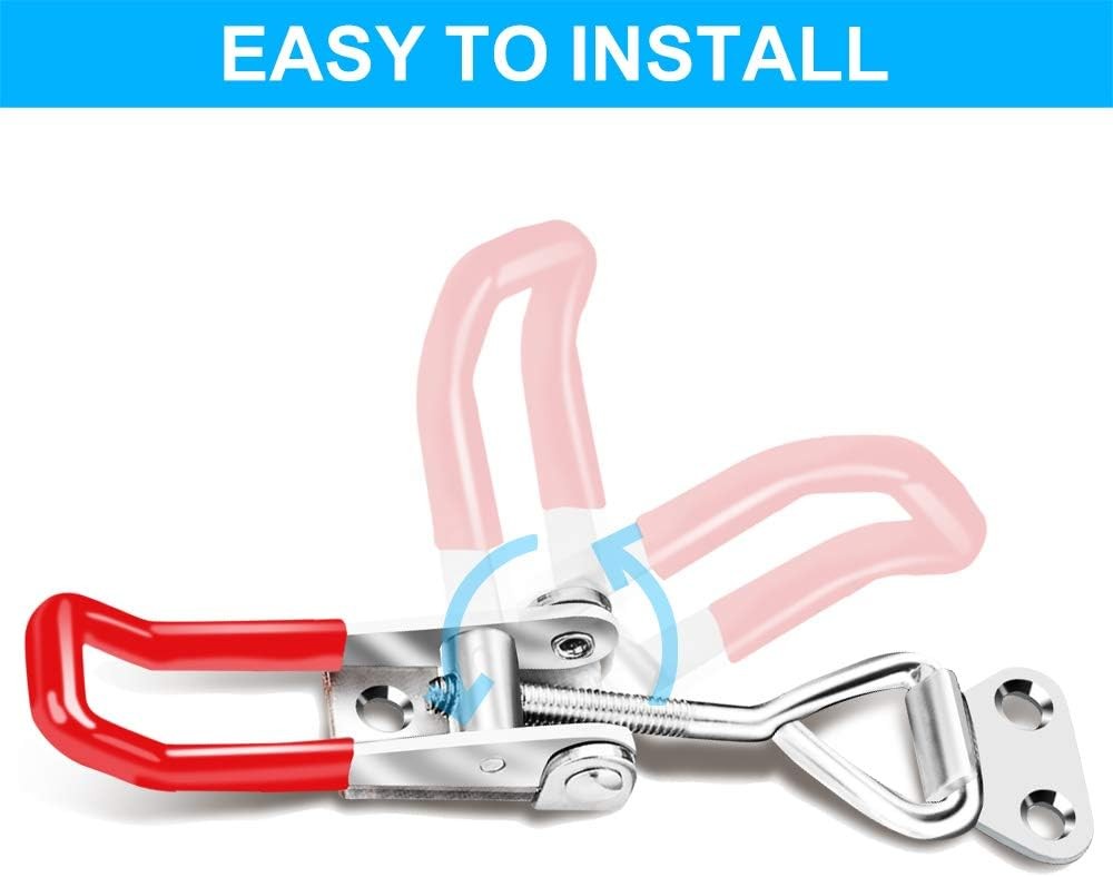 6 Pack Toggle Latch Clamp 4001, Adjustable Latch, Smoker Clamps Red Metallic 