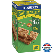 Nature Valley Crunchy Oats N Honey Granola Bars 60 Bars 44.7 Oz 30 Pouches