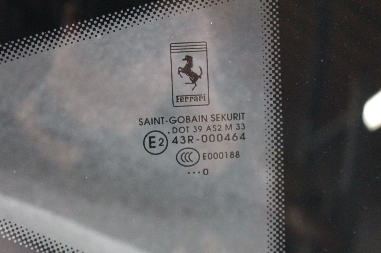 Ferrari 458 Italia, RH, Right, Quarter Glass, Dmg, Used, P/N 82746800