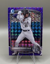 Bowman 2025 Robert Calaz Colorado Rockies Chrome Purple Geometric #BCP-40