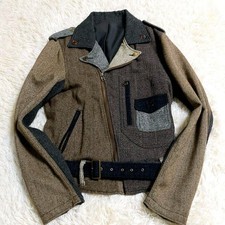 J.PRESS Vintage L Tweed Herringbone Double Rider Jacket Men's Outerwear
