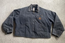 Vintage Carhartt J97 PTL Gray Canvas Blanket Lined Detroit Jacket-Size 2XL-USA