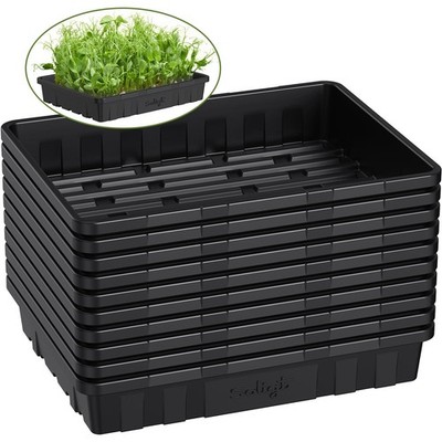 Extra Thick Heavy Duty 10 Pack Seed Starting Trays - Microgreens Growing Tray...