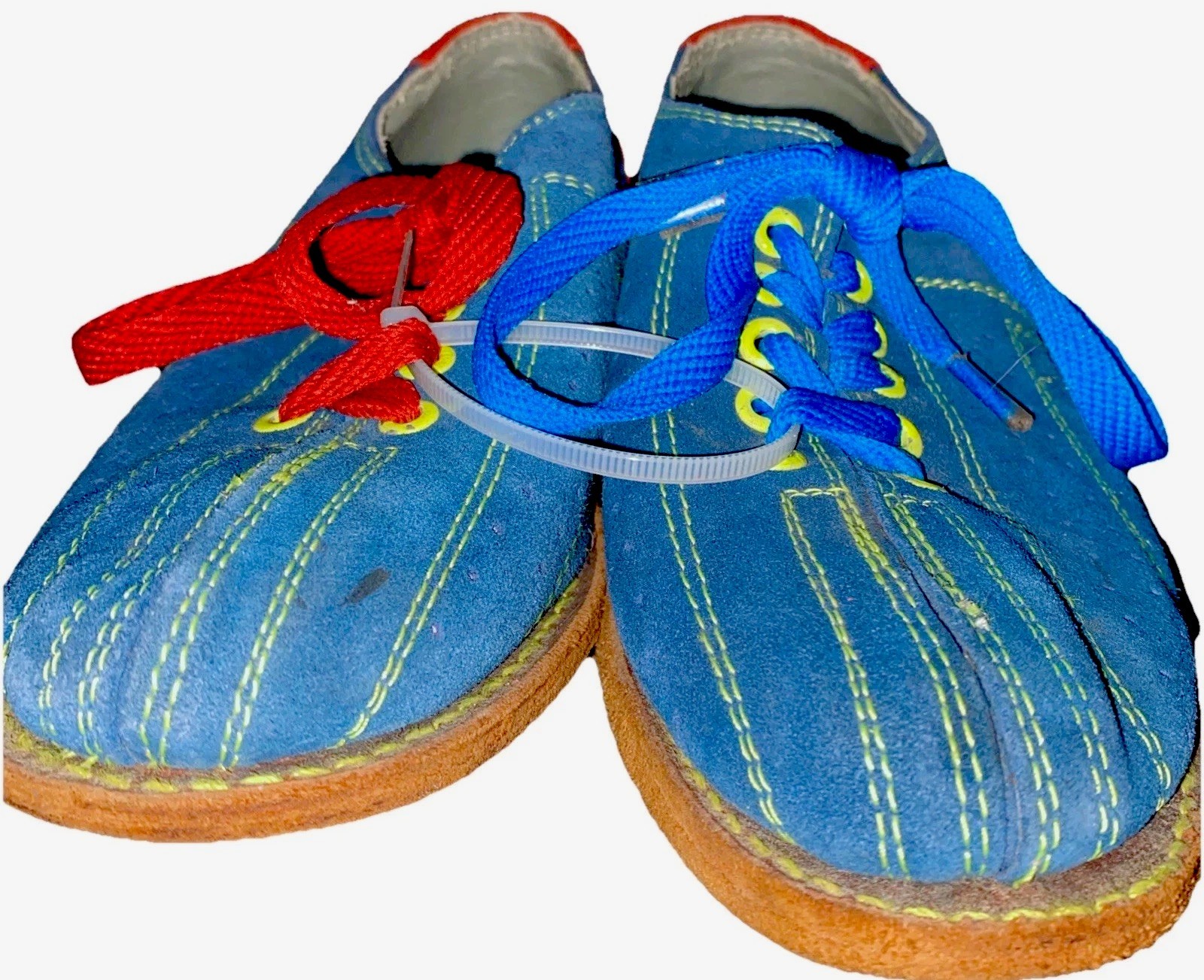 Bsi Menssuede Lace Up Rental Size 8 Leather Blue Red Lane Ap
