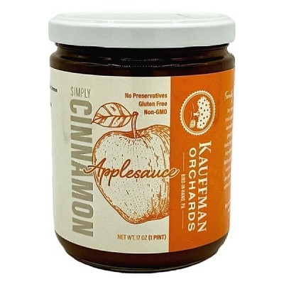 Kauffman Orchards Small Batch Simply Cinnamon Applesauce, No Sugar Added, 17...