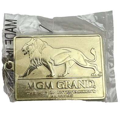 Vintage MGM GRAND Las Vegas Gold Players Club Keychain  New/Sealed