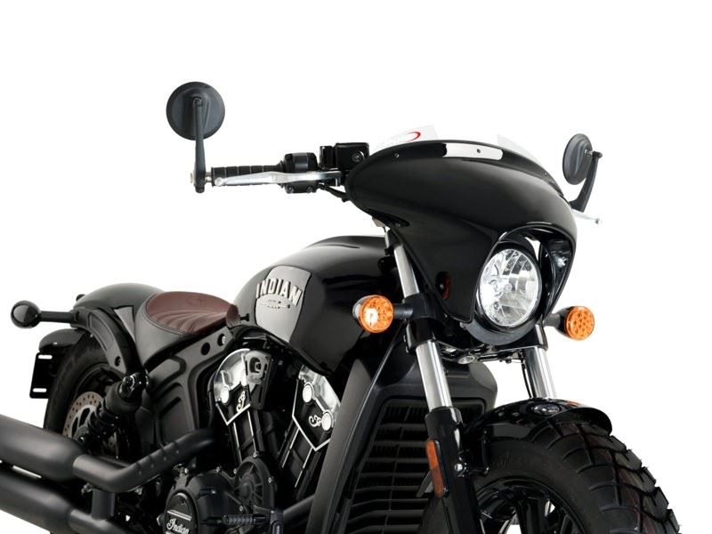 Puig Gloss Blk Housing Clear Batwing Sport Screen For Indian Scout Bobber 18-25