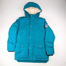 Lands End Teal/Blue Expedition Waterproof Winter Down Parka Coat - Youth L 14-16
