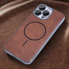 Slim Non-Slip PU Leather Mag-Safe Case For iPhone 16 Pro Max/15/14/13/12 Cover