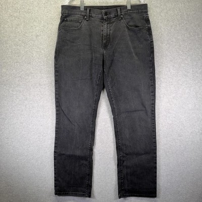 Mott & Bow Jeans Mens 34x30 Gray Straight Stretch Denim Charcoal Wash Casual