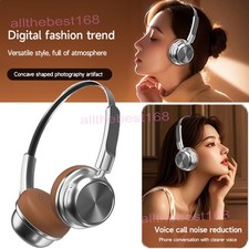 Retro Bluetooth Headphones Over Ear Wireless Earphones with Microphone Headset