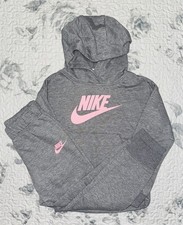 Little Girls Nike Gray/Pink Hoodie  Joggers Set Sz/ 6