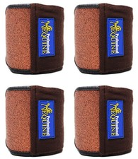 Horse Tack Grooming Leg set of 4 Polo Wrap Wraps Fleece Glitter Brown 95F05BR
