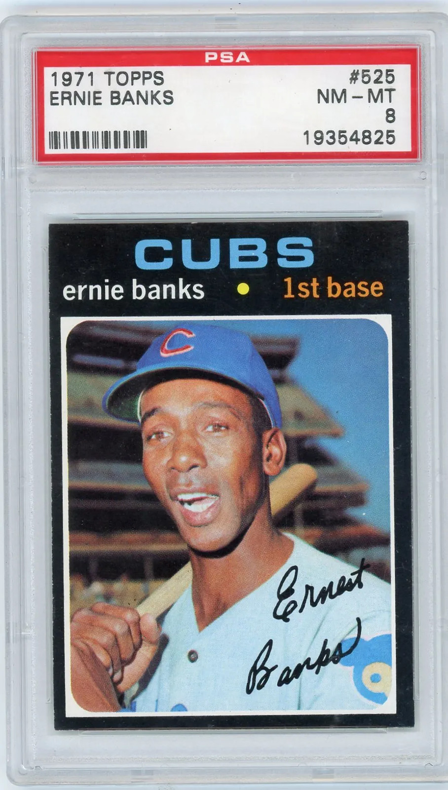 1971 Topps Ernie Banks #525 PSA 8