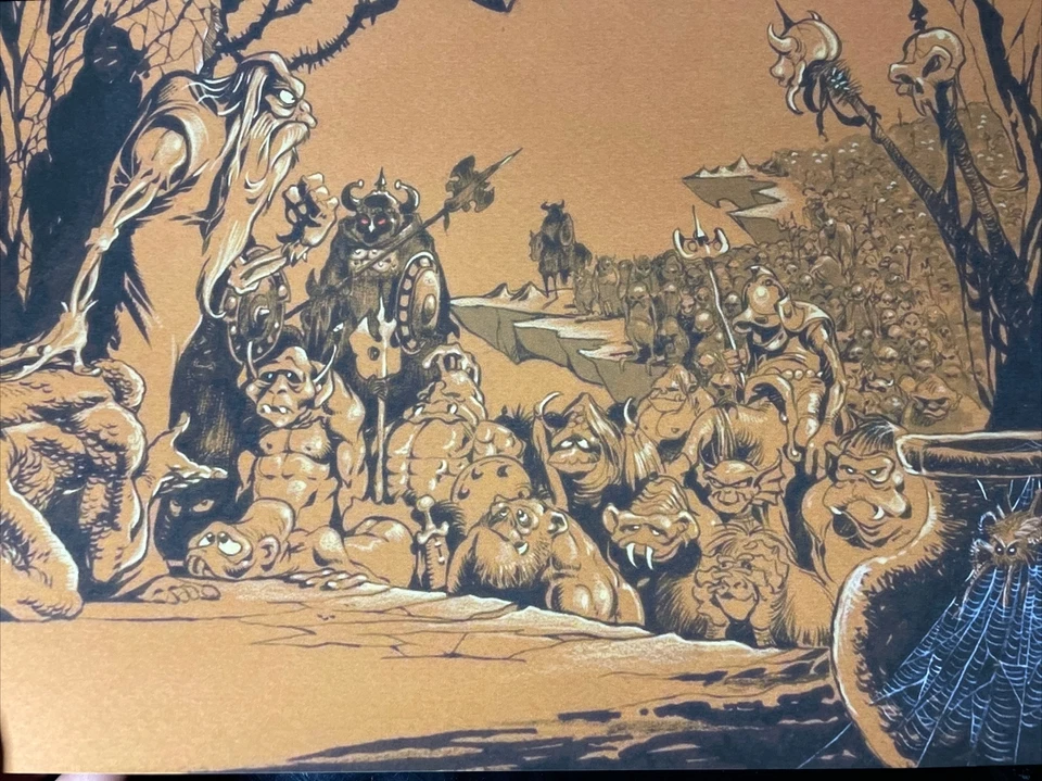 Impresión concepto de arte de animación de magos BAKSHI película de dibujos animados fantasía anime cel F1 Foto 2 de 3