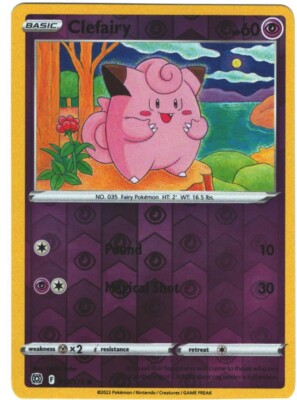 Clefairy 53/172 Brilliant Stars Reverse Holo Common Pokemon Card Pokmon  TCG 053 | eBay