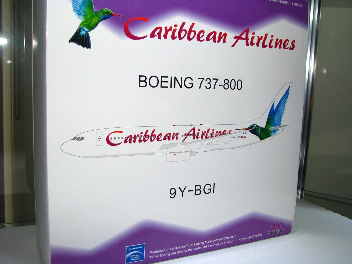 1/200 SCALE AVIATION 200 CARIBBEAN AIRLINES BOEING 737-800