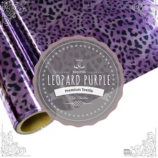 NRD Premium Thermo Heat Transfer Foil "LEOPARD PURPLE" 12"X 25'ft. Free Shipping