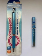 uni kurutoga mechanical pencil with rubber grip 0.5 mm blue AND lead refills HB