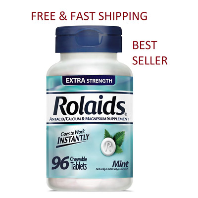 Rolaids Extra Strength Antacid, 96 Chewable Tablets, Mint Flavor, Extra Strength
