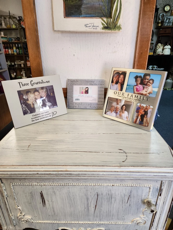 Lot Of 3, Three Generations Frame 4"x6", Family, And Friends 5"x3.5" Silver  Foto 2 de 4