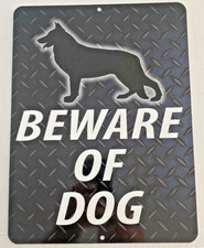 Metal Warning German Shepherd Dog Sign For FENCE Property Beware Of Dog 9"x12"