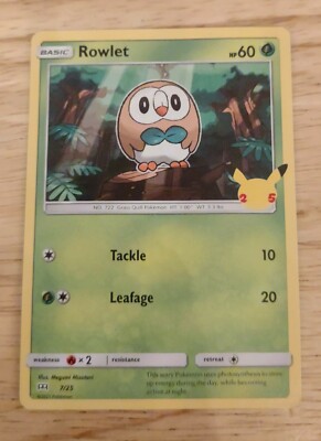 mcdonald's rowlet pokemon card Litten Popplio - 25th Anniversary Exclusive Promo Lot - 3 Set Grass Rarity Rowlet Holo - Coleccin McDonald's