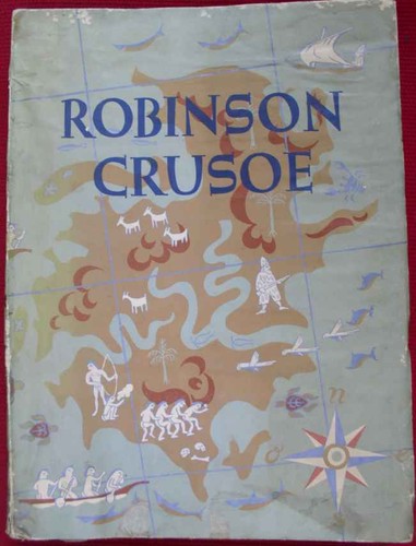 Daniel Defoe Book Robinson Crusoe 1945 Illustrated Ed Viau ...