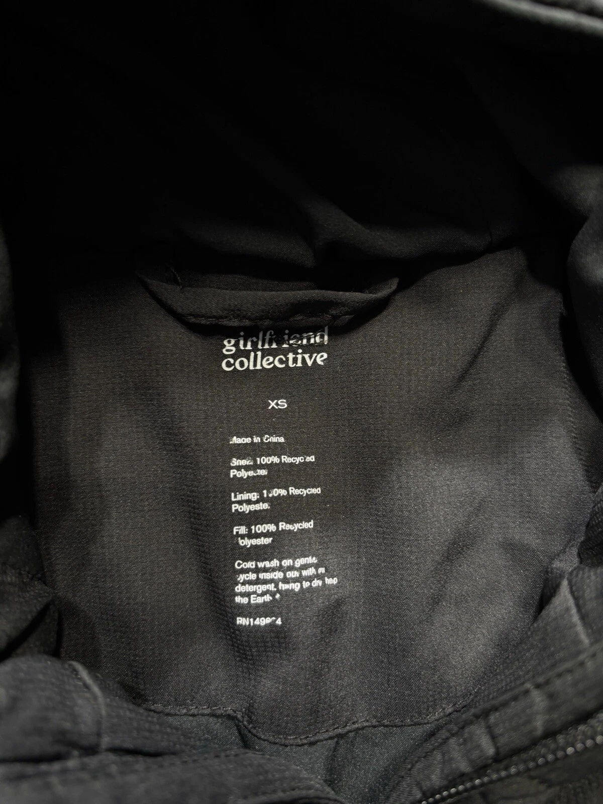 girlfriend-collective packable hooded puffer jacket